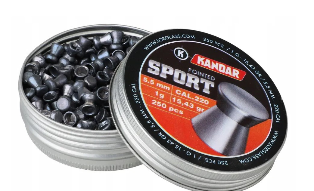 Кулі, пульки для пневматичної зброї Kandar Pointed SPORT 5.5 мм (.22), 250 шт, фото 1