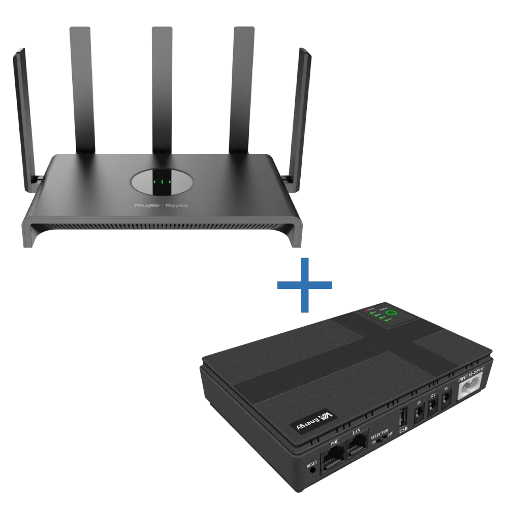 Ruijie Reyee RG-EW1300G Wi-Fi 5 + VIA Energy Mini UPS Комплект маршрутизатора та джерело безперебійного