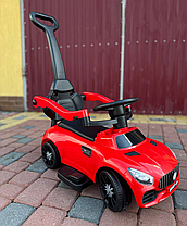 Дитяча машинка-каталка толокар Gordon (батьківська ручка, педаль газу, світлові та звукові ефекти), Червоний, фото 5