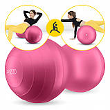 М'яч для фітнесу (арахіс) 4FIZJO Air Ball Peanut 45 x 90 см Anti-Burst Pink (P-5907739318565), фото 4