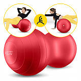 М'яч для фітнесу (арахіс) 4FIZJO Air Ball Peanut 45 x 90 см Anti-Burst Red (P-5907739318558), фото 3