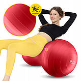М'яч для фітнесу (арахіс) 4FIZJO Air Ball Peanut 45 x 90 см Anti-Burst Red (P-5907739318558), фото 4