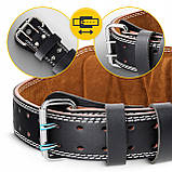 Пояс для важкої атлетики 4FIZJO шкіряний Size M Black (P-5905973404303), фото 5