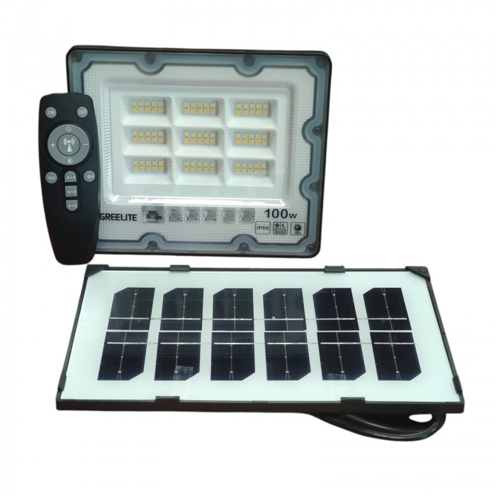 Ліхтар вуличний Greelite JX 007 100W Solar Flood Led із сонячною панеллю та пультом