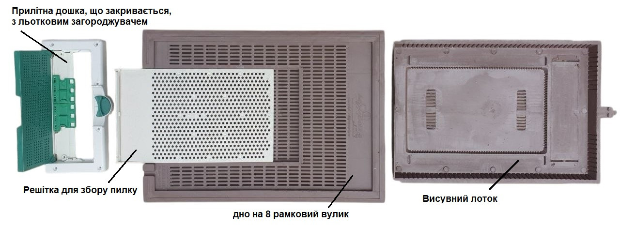 Дно з пилкозбірником 50,5 х36, 5х7, (на 8 рамок) пластик. Туреччина, фото 1