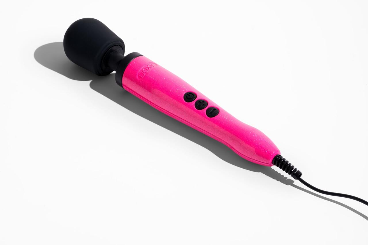 Вібромасажер DOXY Die Cast Massager Hot Pink, дуже потужний, живлення 220 В, металевий корпус Кітті