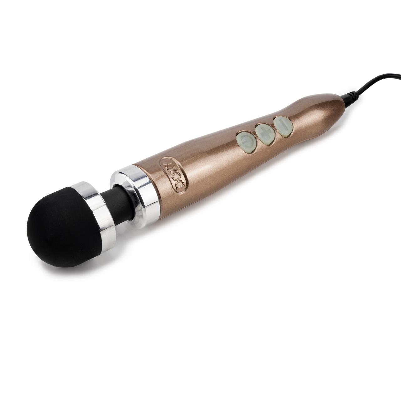 Вібромасажер DOXY Die Cast 3 Rose Gold, дуже потужний, живлення 220 В, металевий корпус Кітті