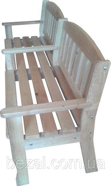 Лавка (лава) дерев'яна садово-паркова зі спинкою № 3, фото 1