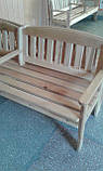 Лавка (лава) дерев'яна садово-паркова зі спинкою № 3, фото 4