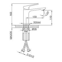 Змішувач для умивальника FRAP F1086, латунь, хром, фото 5
