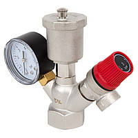 Група безпеки нікельована ялинка ITAL 1" (IT41-H1072) 3 Bar