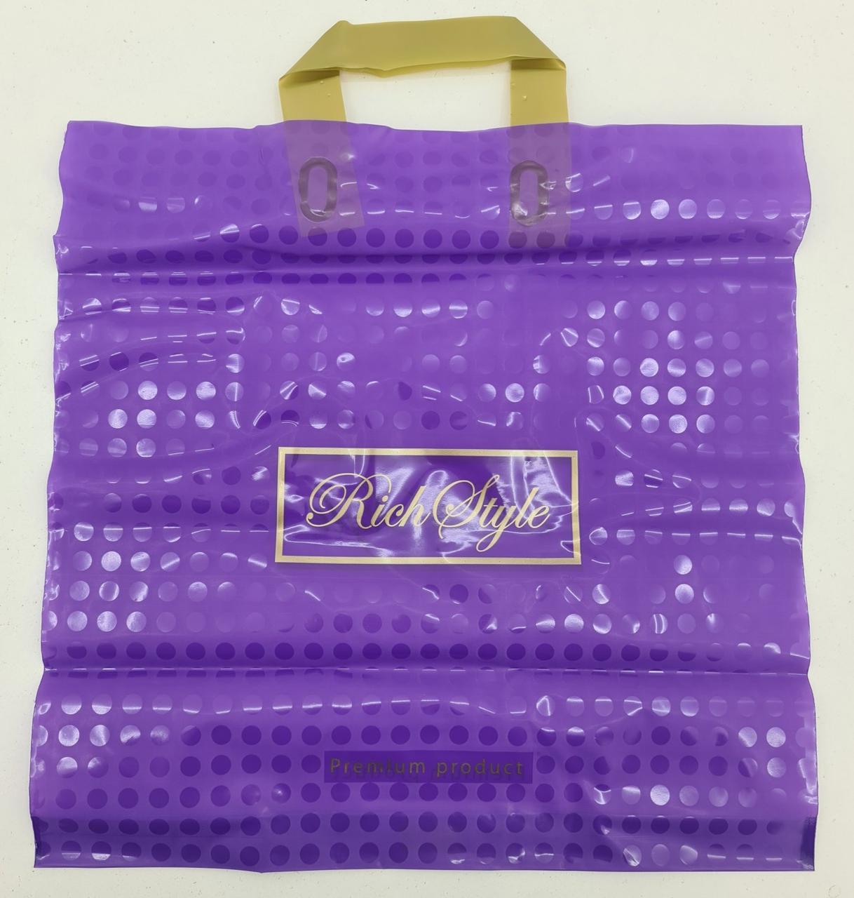 Пакет із петльовою ручкою 40*40 Горох фіолетовий (25 шт.)