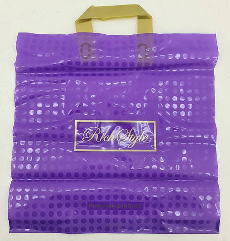 Пакет із петльовою ручкою 40*40 Горох фіолетовий (25 шт.), фото 1