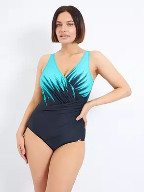 Купальник слитный 2025 25811  Fuba черный-бирюзовый(В НАЛИЧИИ ТОЛЬКО 50 52 54 56 58 УКР р-ры), фото 1