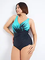 Купальник слитный 2025 25811  Fuba черный-бирюзовый(В НАЛИЧИИ ТОЛЬКО 50 52 54 56 58 УКР р-ры), фото 3