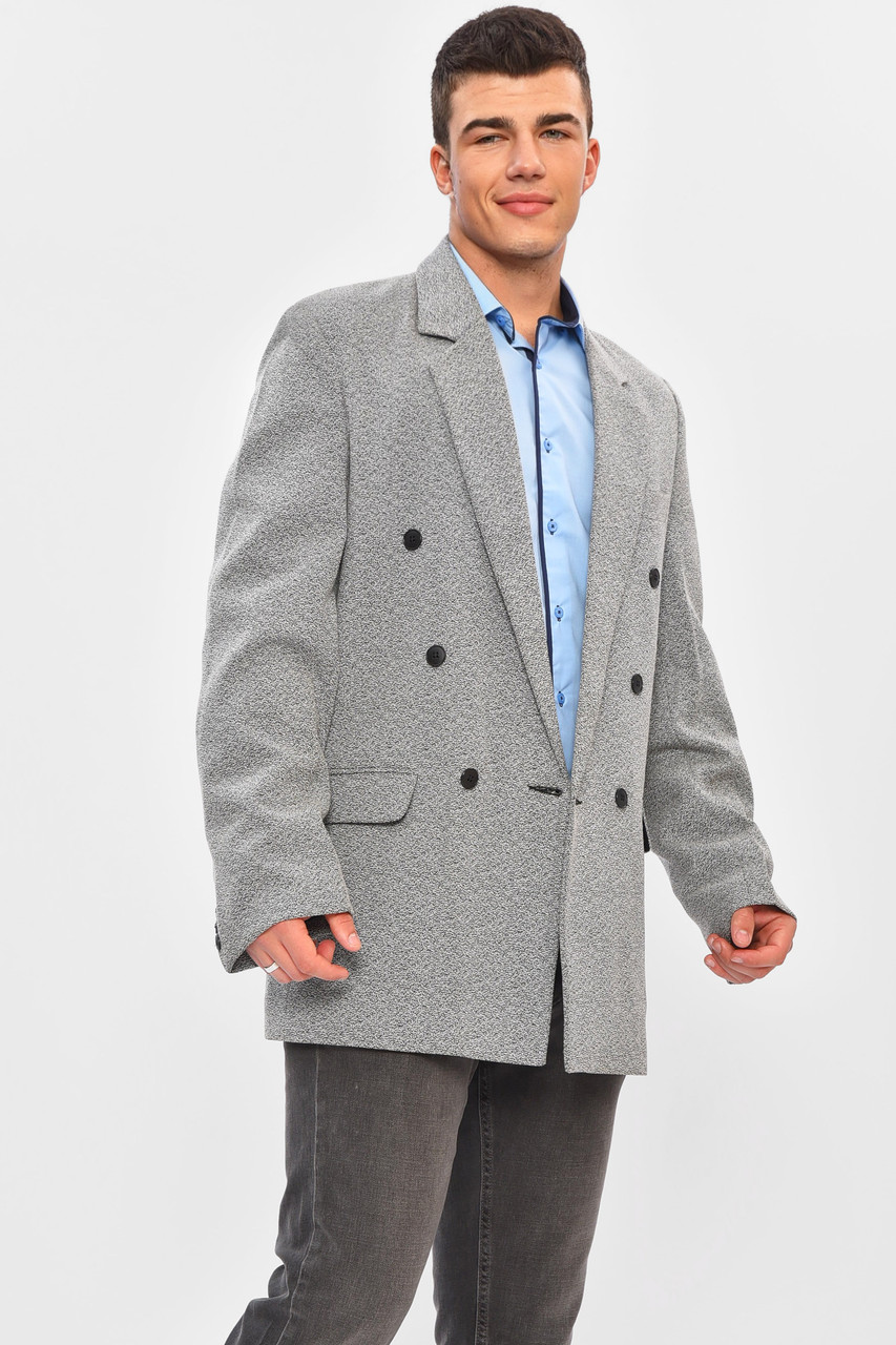 Піджак чоловічий однотонний сірого кольору 202543P, фото 1