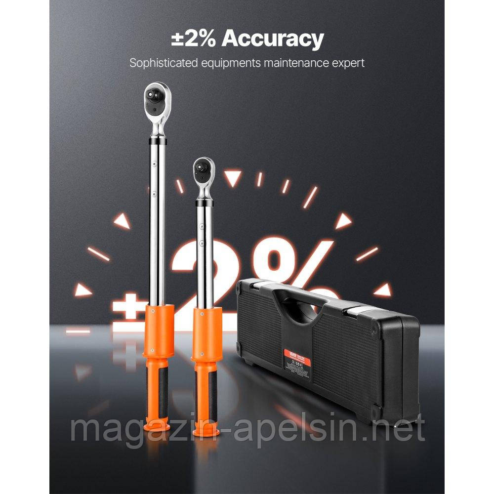 Набір цифрових динамометричних ключів VEVOR з приводом 1/2 3/8 дюйма, 72 зубцями, ±2% точним електронним динамометричним ключем із