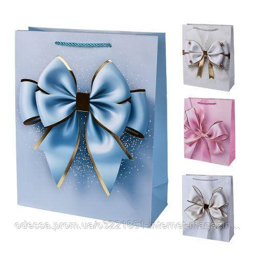 Пакет подарунковий паперовий S "Super bow" 18*23*10см Stenson R33217-S [Склад зберігання: Одеса №3]