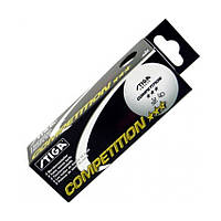 М'ячі, настільний теніс, спортінвентар Stiga Competition 3**, білі, 3 шт./пач.