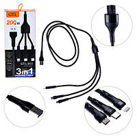 Кабель GTL 3-in-1 USB to Lightning+Micro+Type-C 200W 1.2м Stenson WL-1441 [Склад зберігання: Одеса №3]