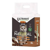 Соєвий наповнювач для котячого туалету Ultrakat Tofu з ароматом кави 3мм 6л/2.5кг Stenson KPB-051-Coffee [Склад зберігання: Одеса