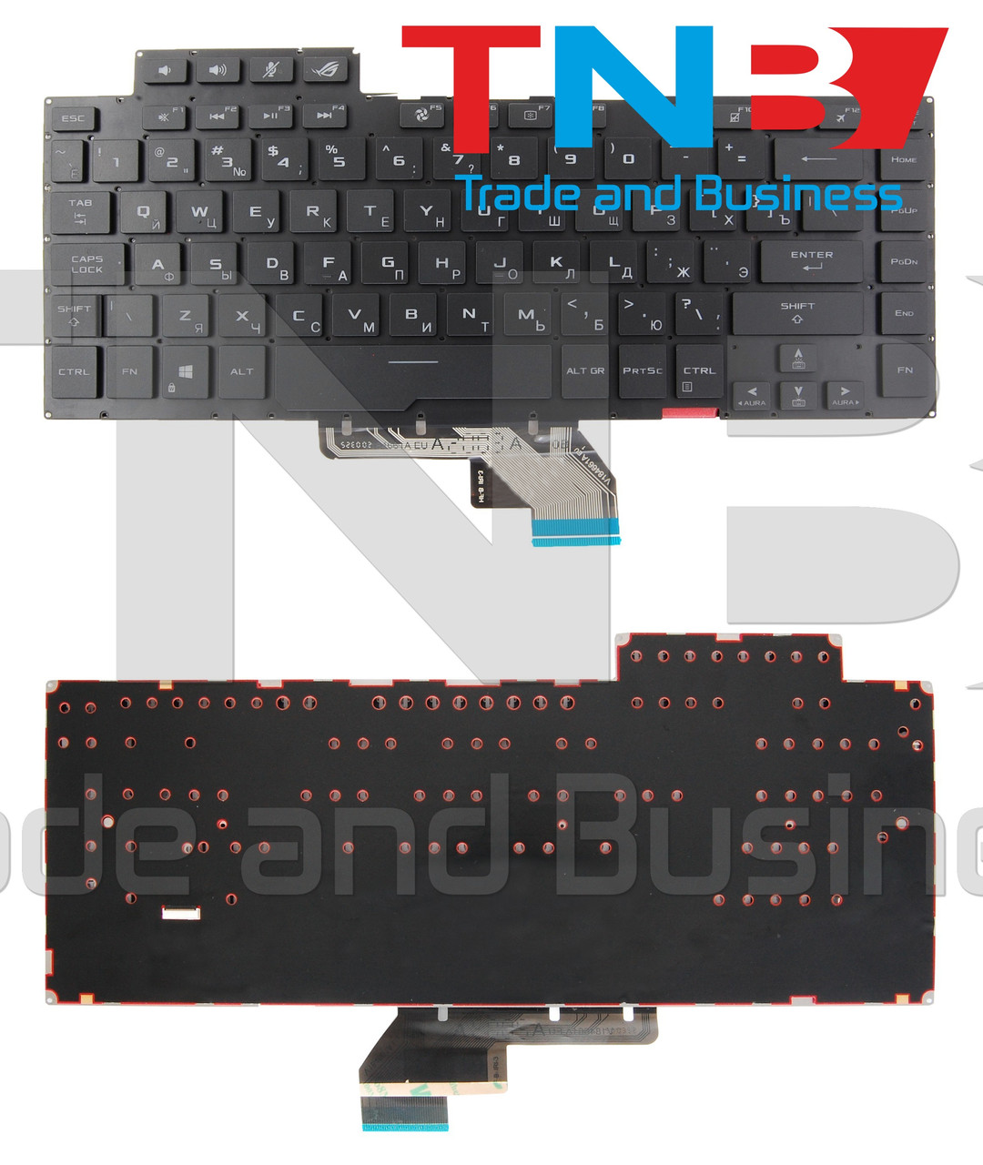 Клавіатура ASUS ROG Zephyrus GX502G GX532G GX502GV GX502GW GX532GV Черная з підсвічуванням RGB RUUS Тип2