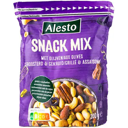 Мікс горіхів з оливками та спеціями підсолений Alesto Snack Mix, 200 г