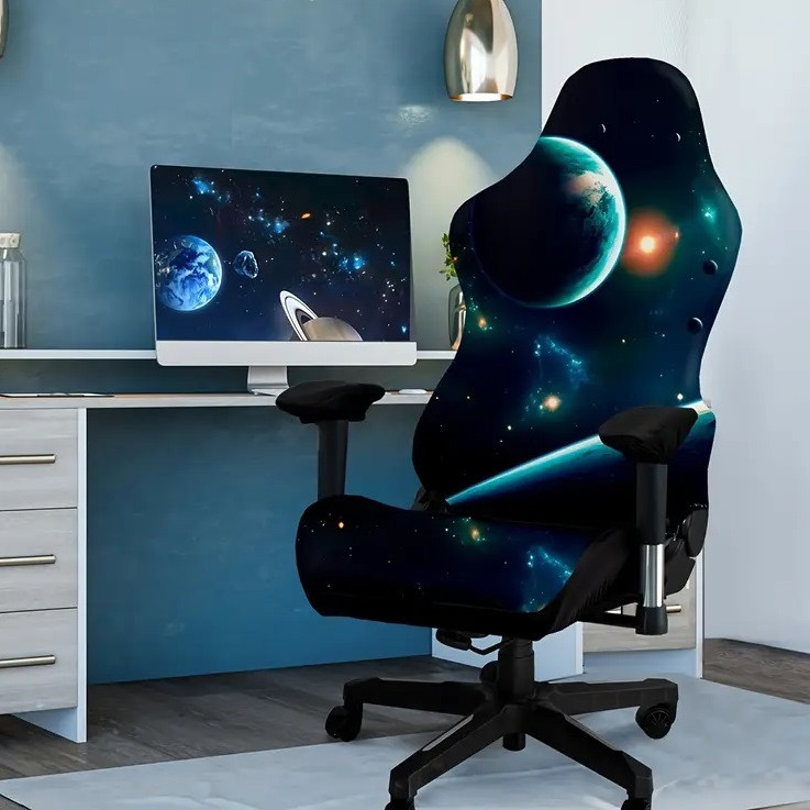 Еластичний чохол для ігрового або офісного крісла Space (комплект 4 елементи) щільність 140 г/м²