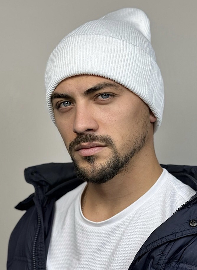 Чоловіча шапка біла KRIS, фото 1
