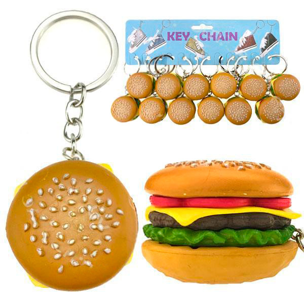 Брелок для ключів Гамбургер великий 12 шт., фото 1