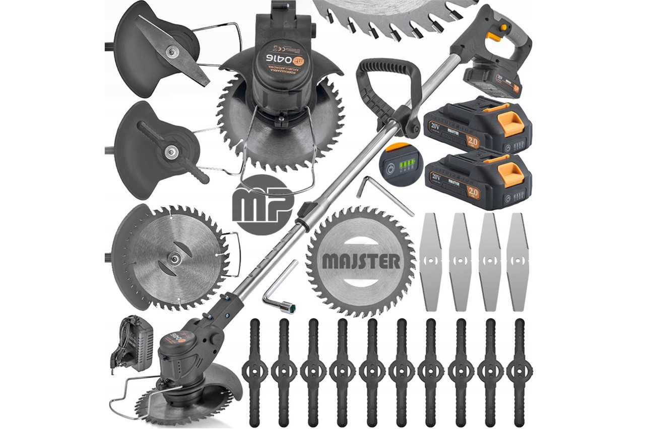 Тример акумуляторний majster polska mp-0416 1000w 20v 2*2ah