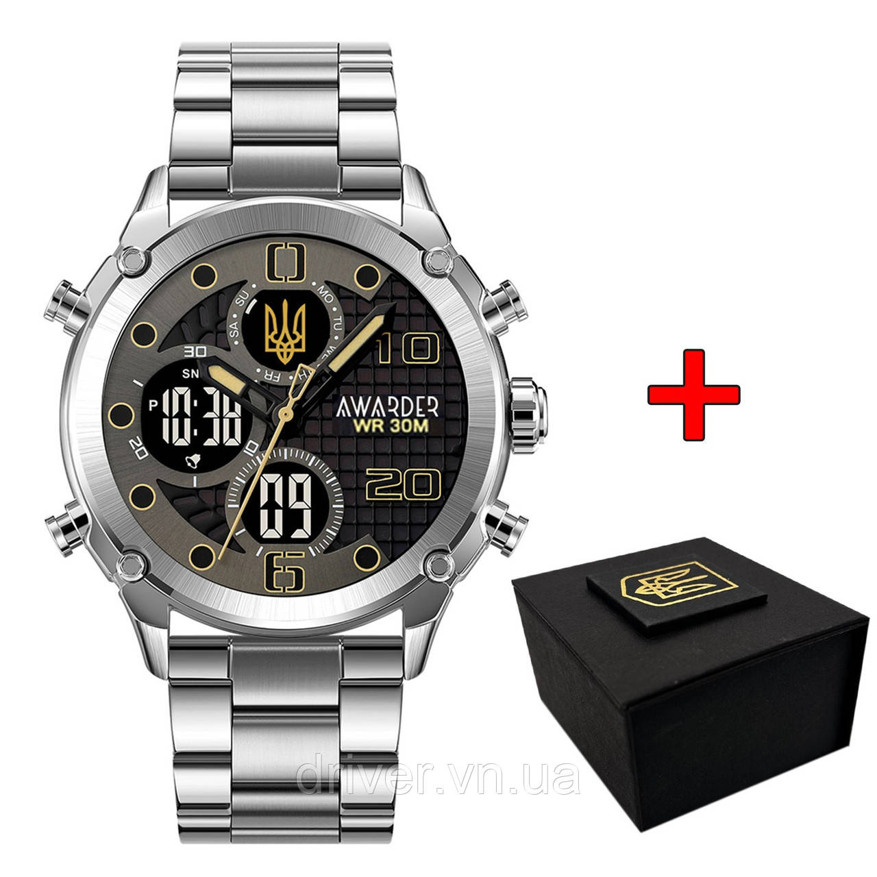 Awarder 017 Тризуб Золото Silver-Black Steel, фото 1