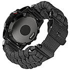 Ремінець для годинника Hemsut HGA145 Rugged Paracord Garmin Black 22 mm