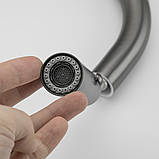 Змішувач для кухні GAPPO G4398-41 з висувним виливом, нерж. сталь, Ø35, збройова сталь, фото 5