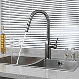 Змішувач для кухні GAPPO G4398-41 з висувним виливом, нерж. сталь, Ø35, збройова сталь, фото 3