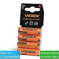 Батарейка сольова Videx R6 АА пальчикова (мініблістер), Батарейки сольові, Сольова батарейка