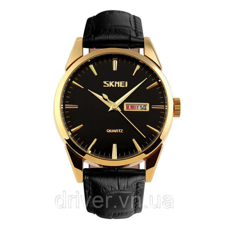 Skmei 9073GDBK-B Gold-Black men, фото 1