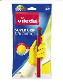 VILEDA Рукавички латексні для господарських робіт надміцні Super Grip розмір L
