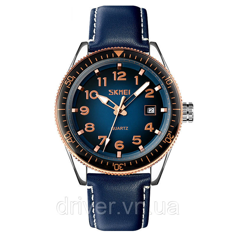 Skmei 9232LRGBU Rose-Gold Blue Leather, фото 1