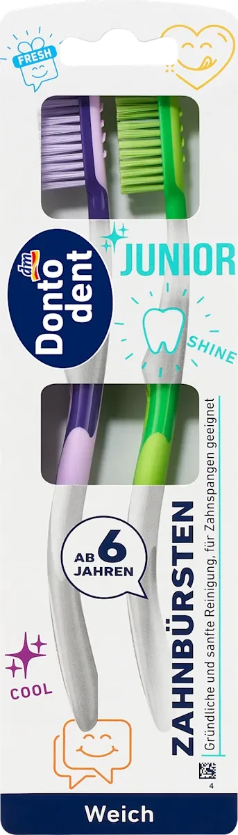 Зубні щітки дитячі Dontodent Junior від 6 років (2шт.) в асортименті