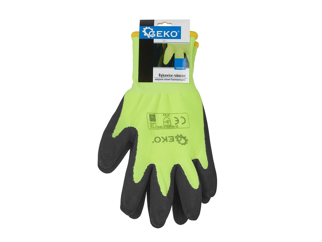 Робочі рукавички зимові флуоресцентні утеплені Geko G75000, Рукавички для роботи, Світловідбивні рукавички, фото 1