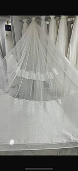 Тюль бамбук з атласною смугою й обважнювачем