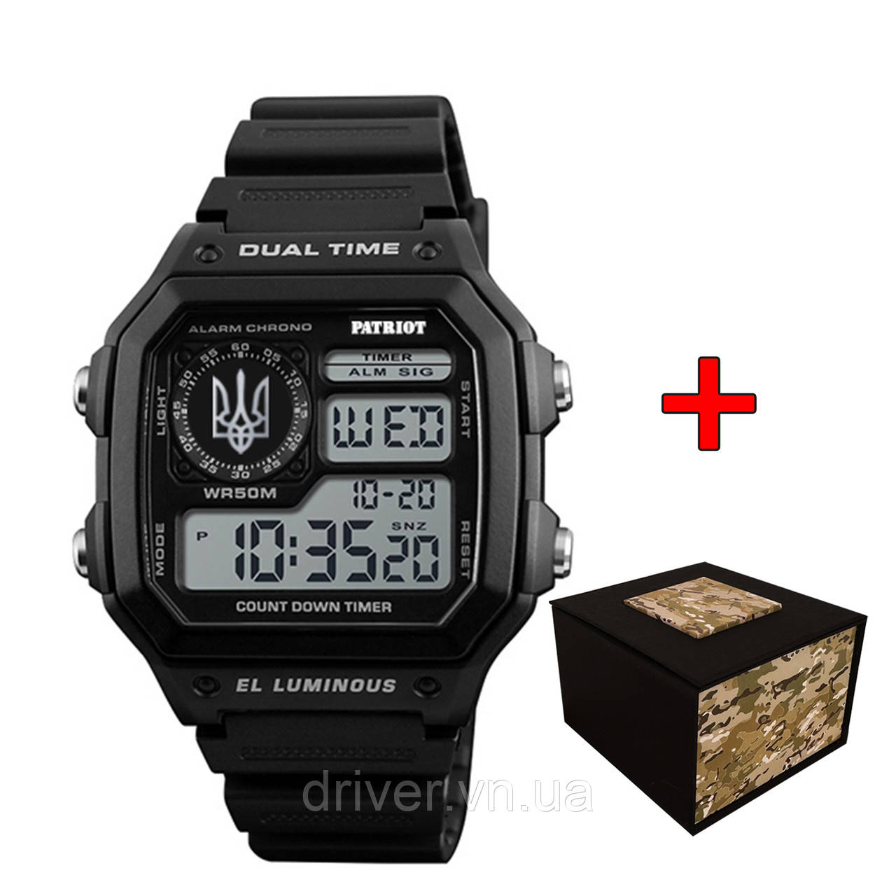 Patriot 010BKUASI Тризуб срібло Чорні + Коробка., фото 1