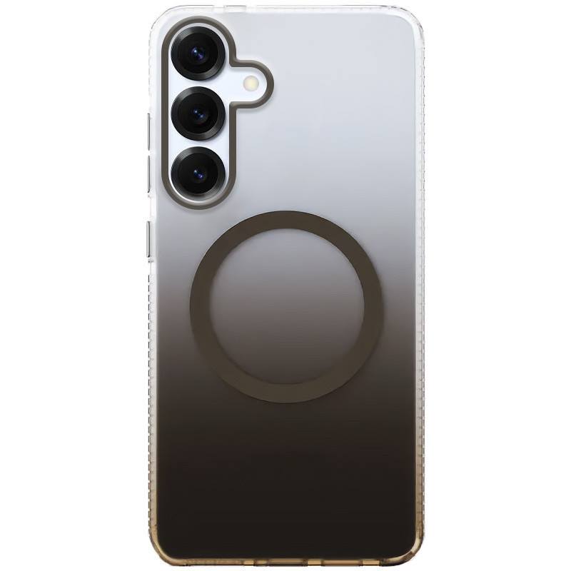 Градієнтний прозорий чохол Phantom with MagSafe для Samsung Galaxy S25+ | TPU+PC Black, фото 1