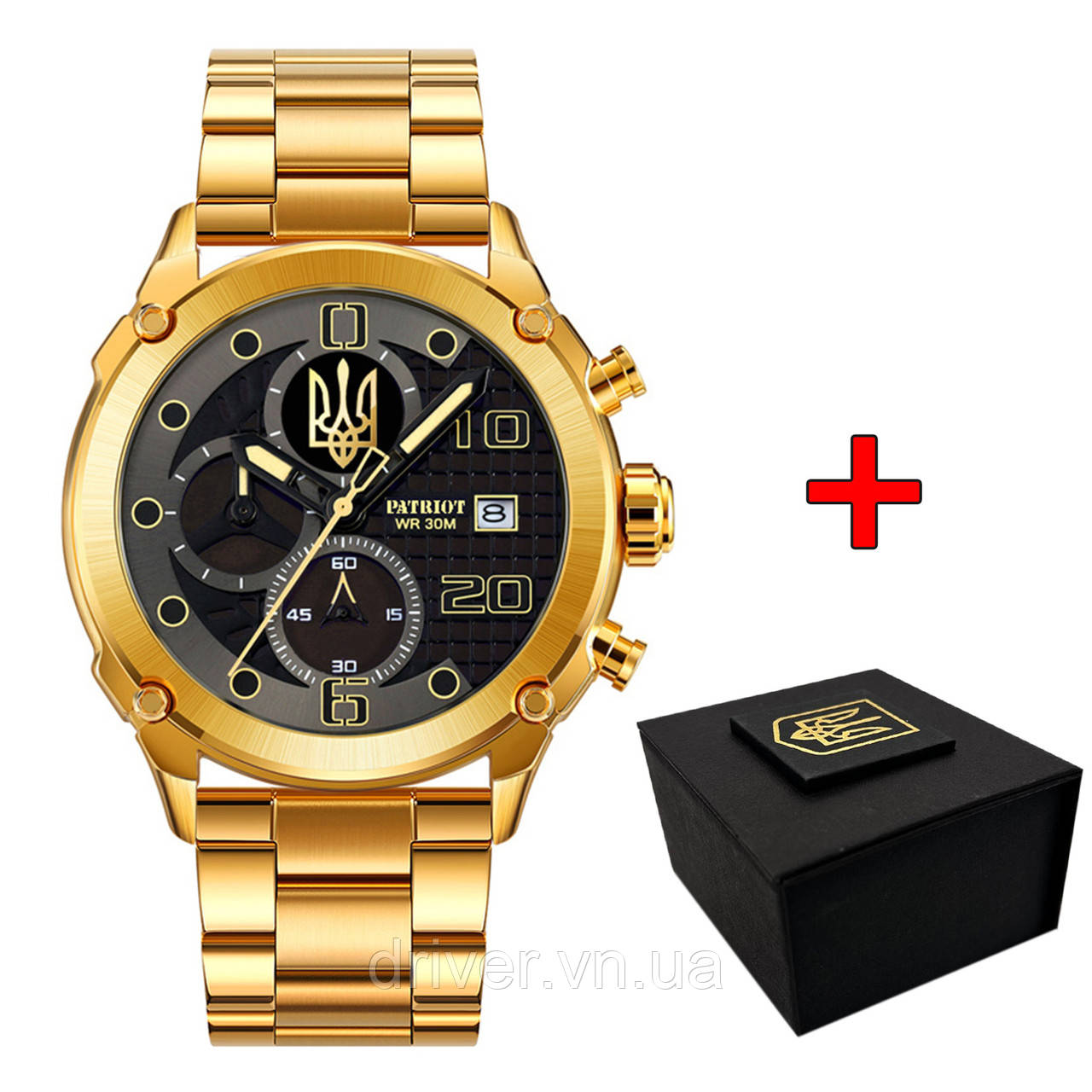 Patriot 016 Тризуб золото Gold-Black Steel, фото 1