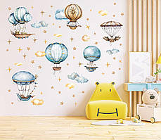 Наклейка вінілова на стіну Повітряні кулі Zatarga в дитячу, вітальню розмір аркуша набору М 1100х500мм