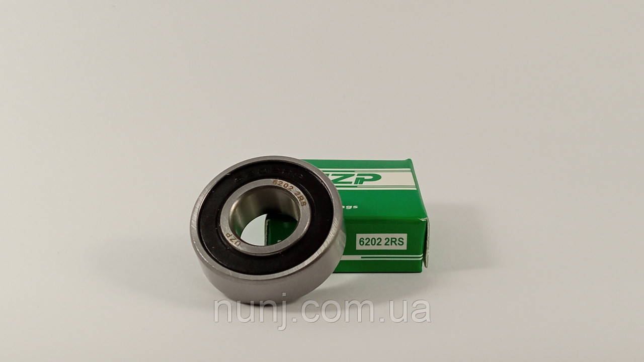 Підшипник 6202-2RS UZP (180202) розміри: 15*35*11 кульковий радіальний закритий, фото 1