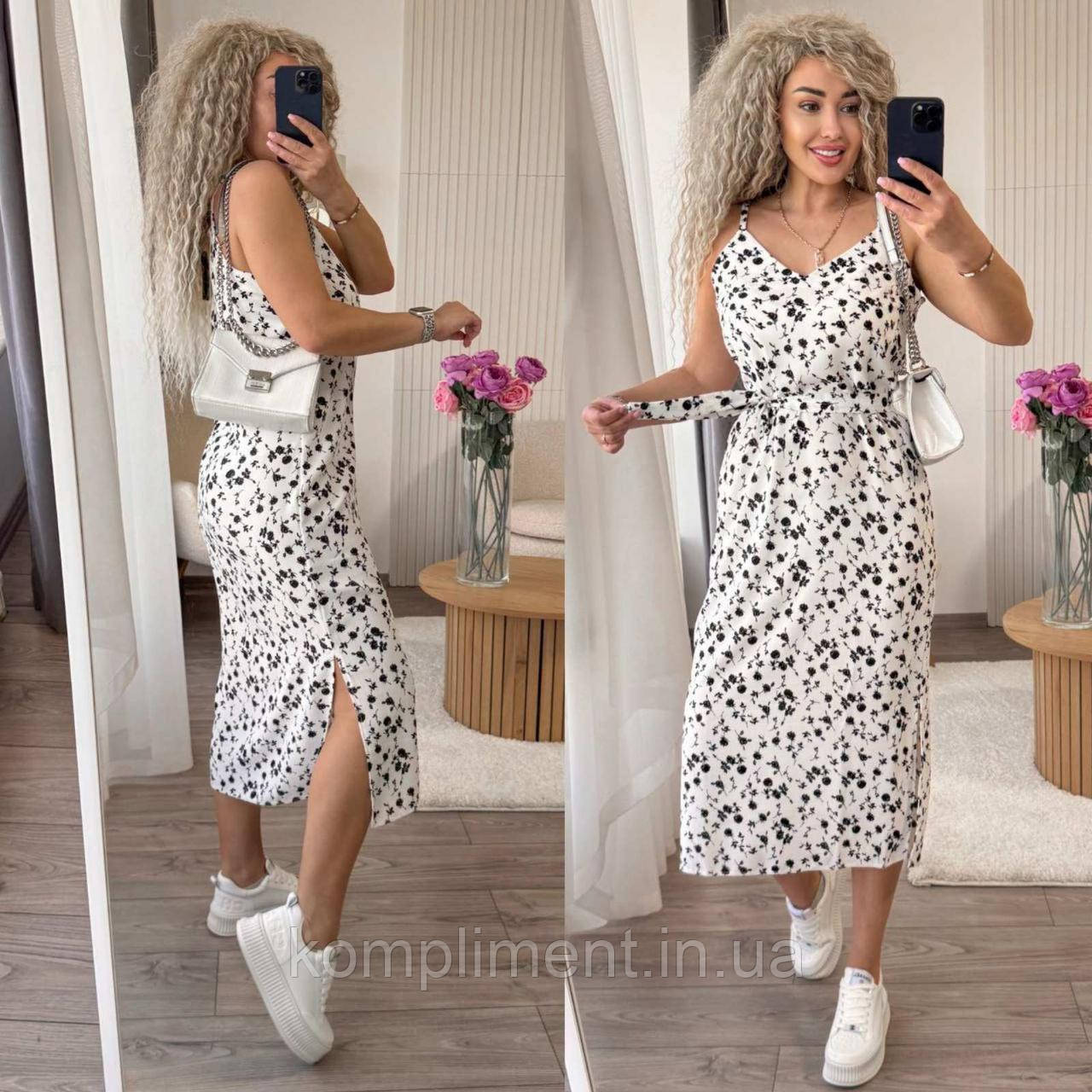 Літнє ніжне та романтичне жіноче довге плаття "Майамі", білий