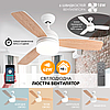 Люстра з вентилятором FAN WOOD 48W+18W R Luminaria WHITE/WOOD 5000Lm керована світлодіодна з пультом ДУ 1060x390мм, фото 3