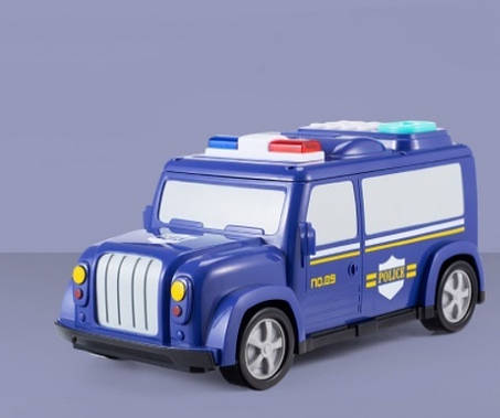 Сейф дитячий "Машина поліції" Інтерактивна електронна скарбничка сейф Машинка з кодовим замком 589-13B YU227, фото 1